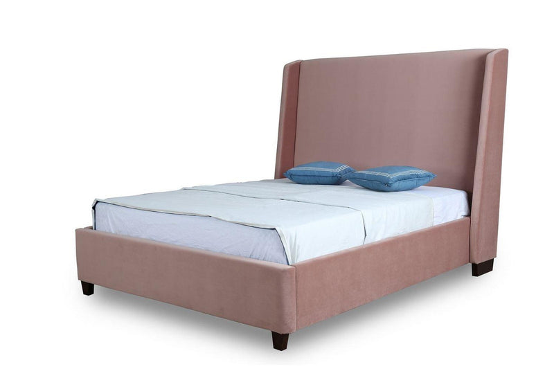 Osh Velvet Queen Bed - Blush