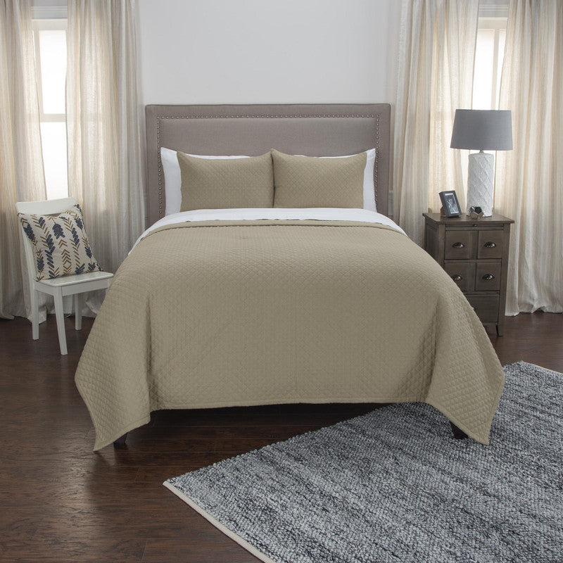 Chaibasa Queen Quilt - Taupe