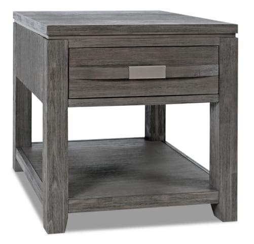 Bronx End Table - Grey - Contemporary style End Table in Grey Acacia