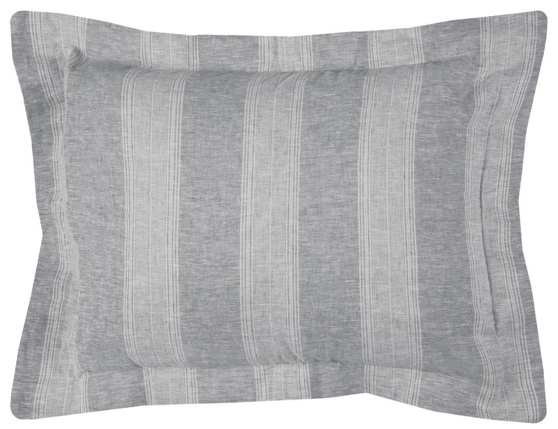 Jamnagar Linen Standard Sham - Grey/ Natural