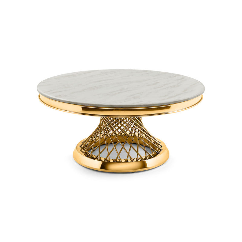 Wahis Marble Round Coffee Table - Gold