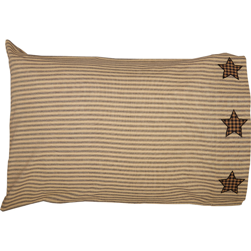Millard Standard Pillow Case - Black/Dark Tan - Set of 2