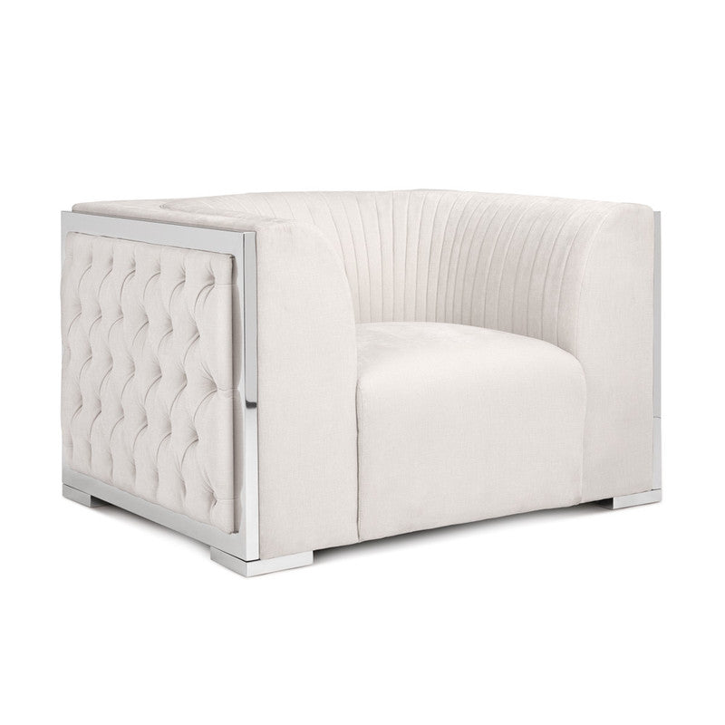 Hulpe Tufted Accent Chair - Ivory