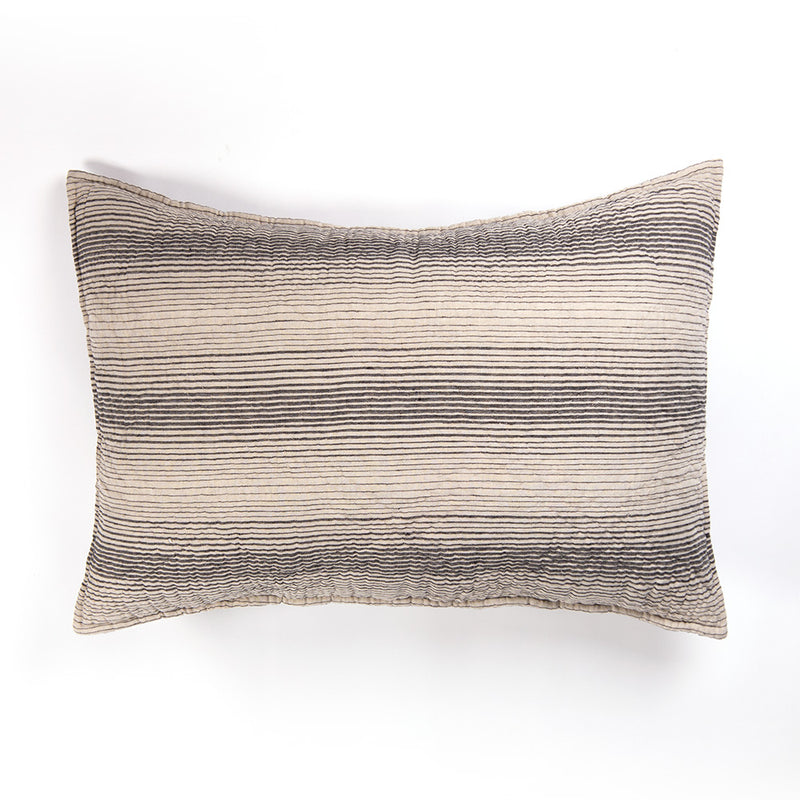 Zenne Linen Standard Sham - Natural/Asphalt