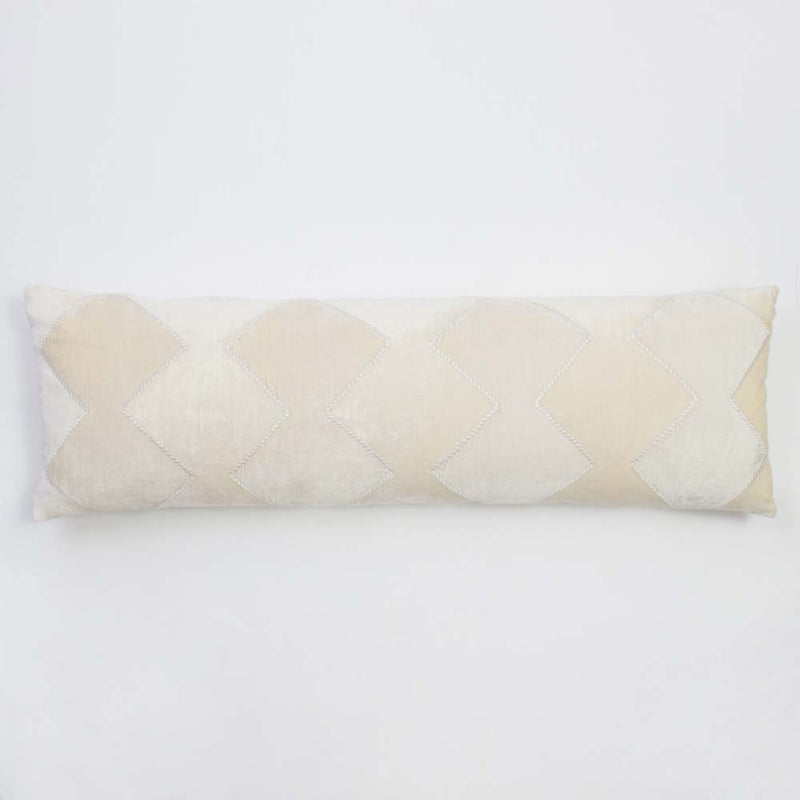 Kehlen Velvet Bolster Pillow - 42 x 14 - Ivory