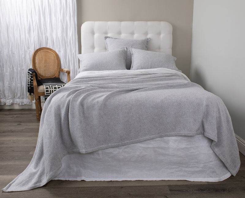 Jette 400 Thread Count King Coverlet - Grey