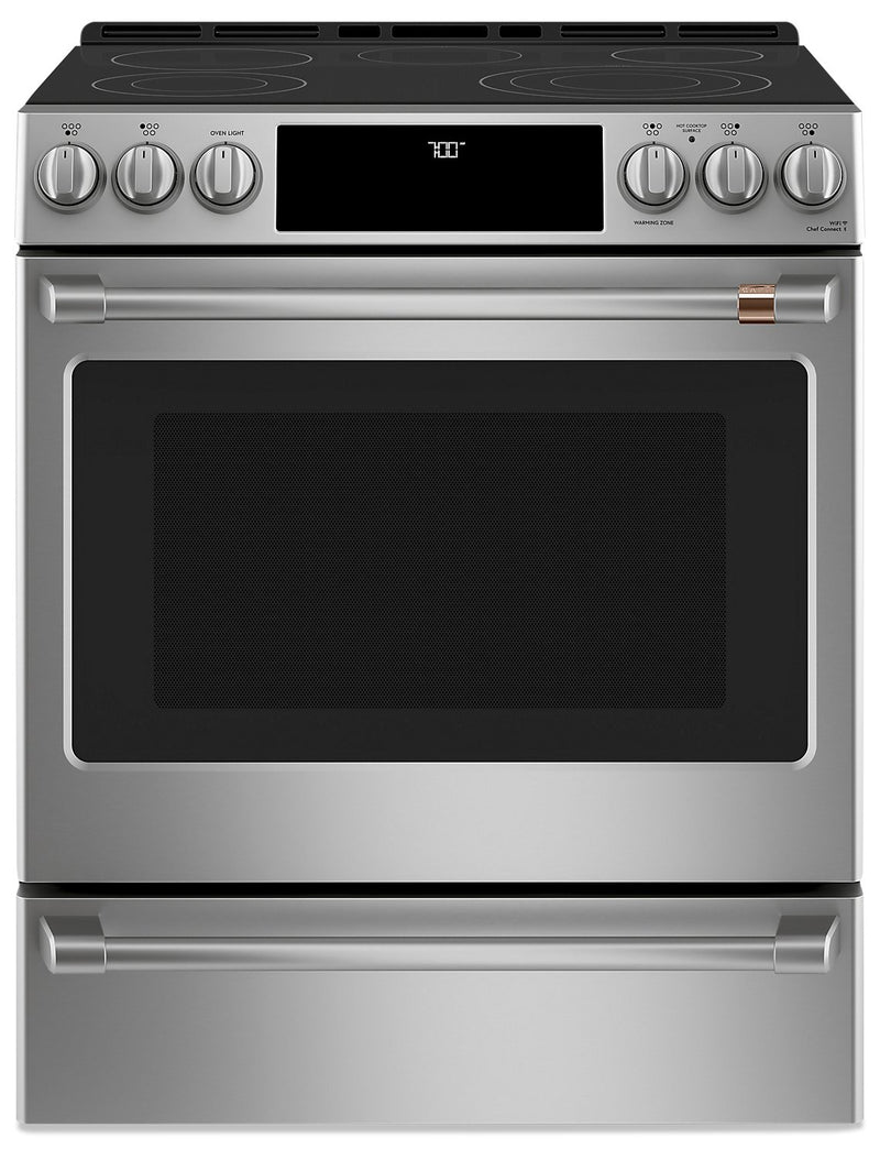 Café 30" Slide-In Radiant and Convection Electric Range - CCES700P2MS1
