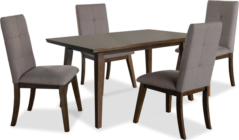 Argyle 5-Piece Dining Set - Brown