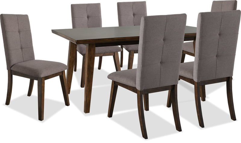 Walnut with Brown Chairs