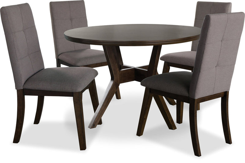 Walnut with Brown Chairs