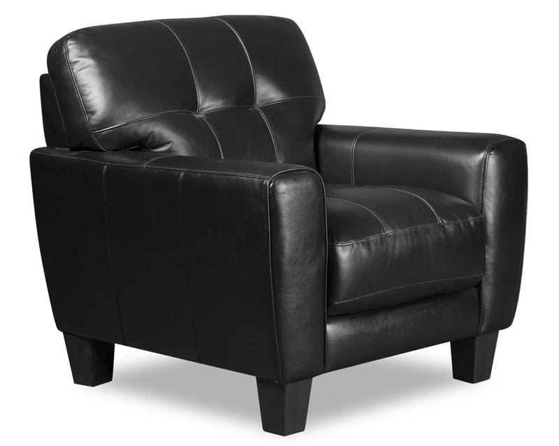 Cousteau Genuine Leather Chair - Black