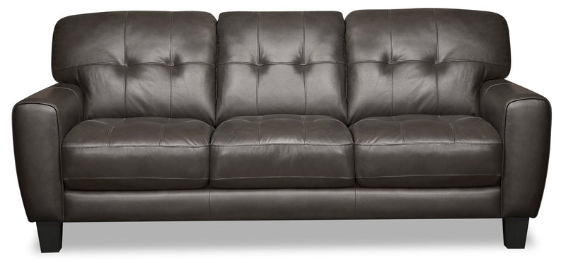 Cousteau Genuine Leather Sofa - Grey