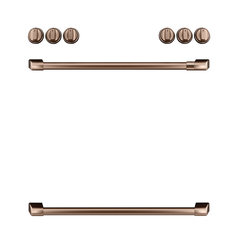 Café™ Brushed Copper Front Control Gas Knobs and Handles Set- CXFCGHKPMCU