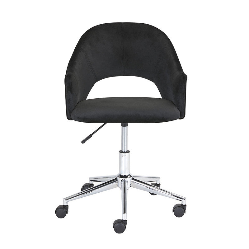 Haecht Velvet Office Chair - Black