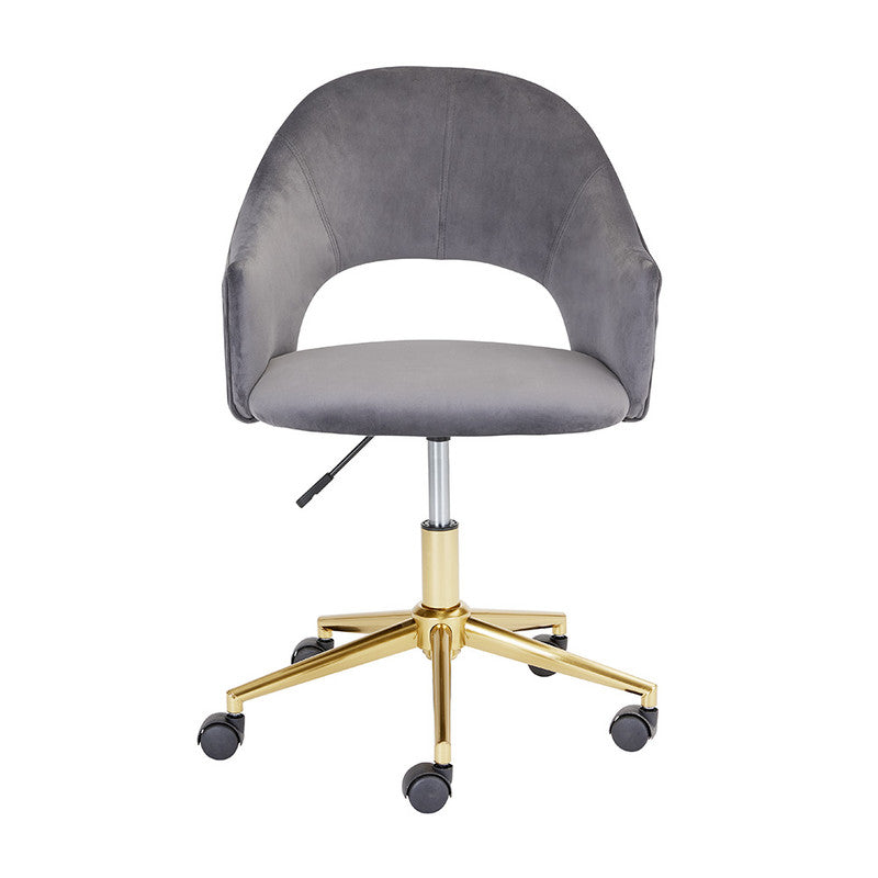 Haecht Velvet Office Chair - Charcoal