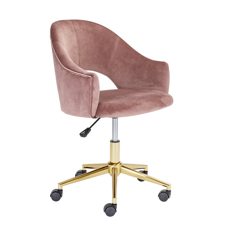 Haecht Velvet Office Chair - Pink