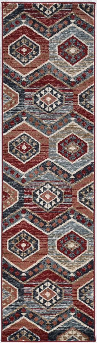 Castaic I 2' x 7'7" - Red Runner Area Rug