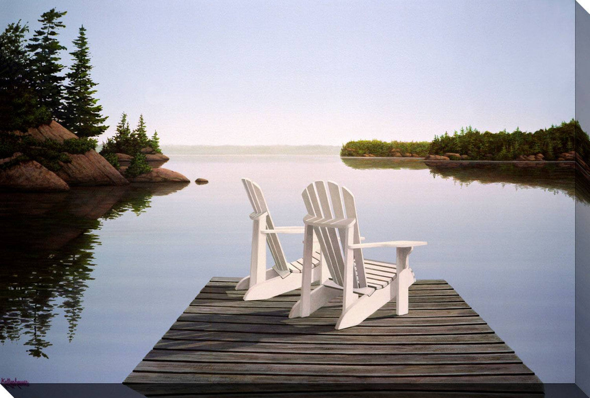 Date For Two on The Dock Canvas Wall Art - 30 X 45 | Furniture.ca