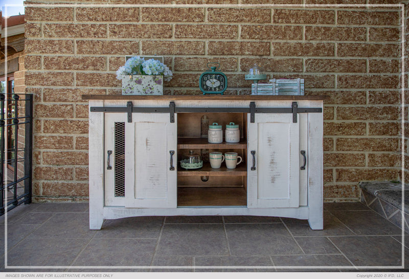 Applewood 60" TV Stand - Weathered White