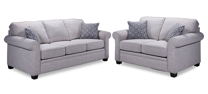 Rykneld Sofa and Loveseat Set - Smoke