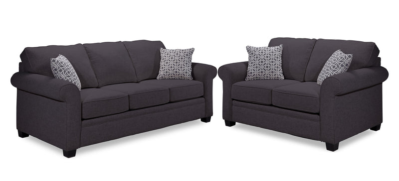 Rykneld Sofa and Loveseat Set - Midnight