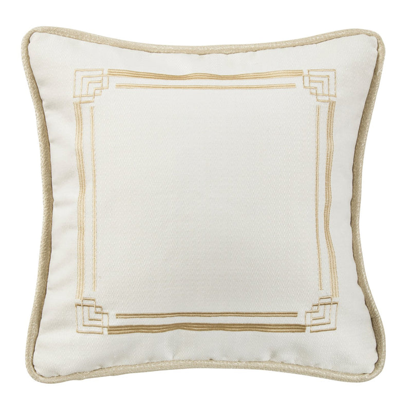 Chitre Embroidery Decorative Pillow - White/Gold
