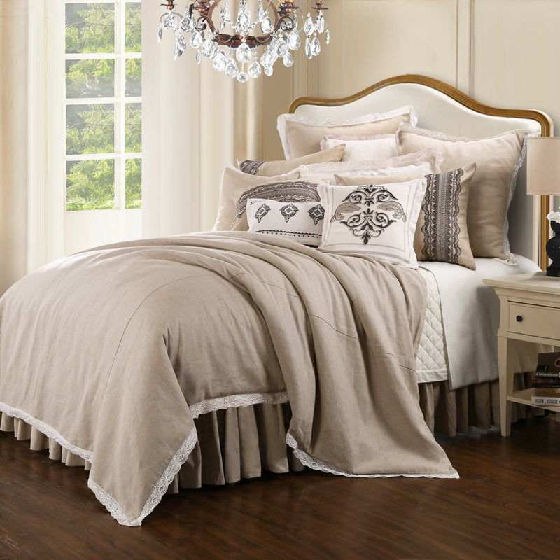 Lyndonville 4 Pc. Queen Comforter Set - Cream