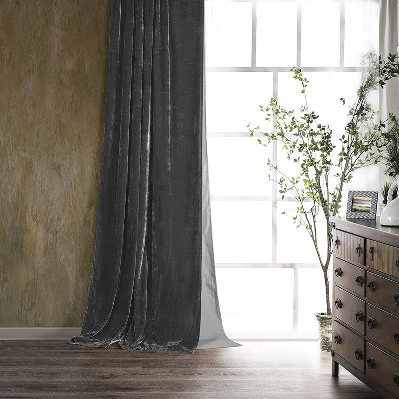 Sierpnia Silk Look Velvet Drapery Panel (108 X 48) - Slate