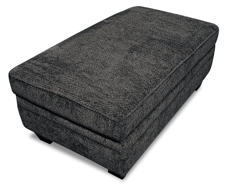 Sherwood Chenille Ottoman - Charcoal