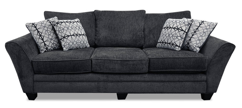 Sherwood Chenille Queen-Size Sofa Bed - Charcoal