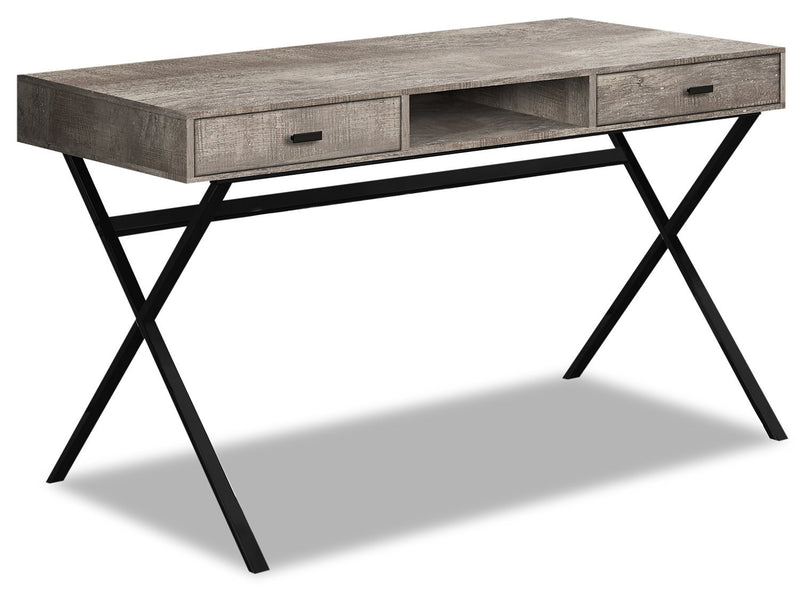 Apolydor Reclaimed Wood-Look Desk - Taupe