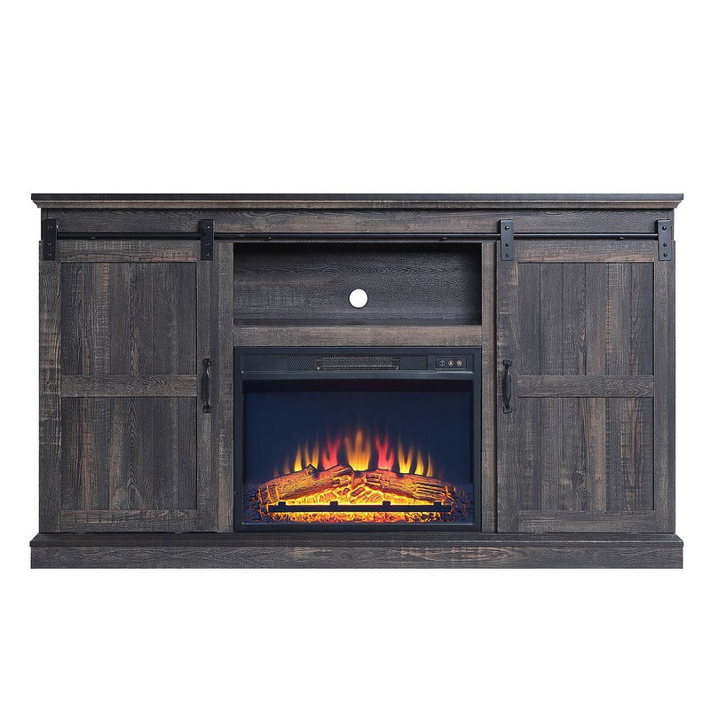 Bunessan 60" Fireplace TV Stand - Heavy Brown