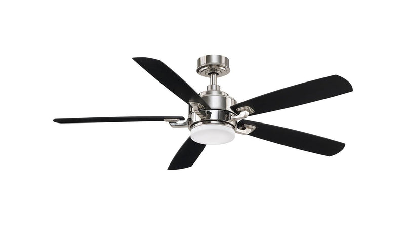 Bodmin 52" Ceiling Fan with LED Light Kit - Black/Polished Nickel