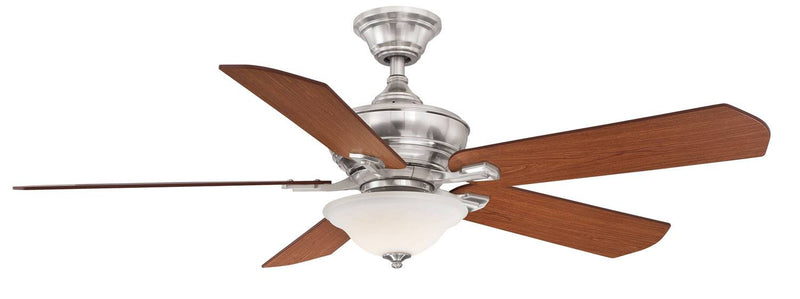 Barnsbury 52" Ceiling Fan with Glass Bowl Light - Cherry/Brushed Nickel