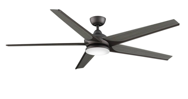 Elphin 72" Ceiling Fan with LED Light Kit - Weathered Wood/Matte Greige