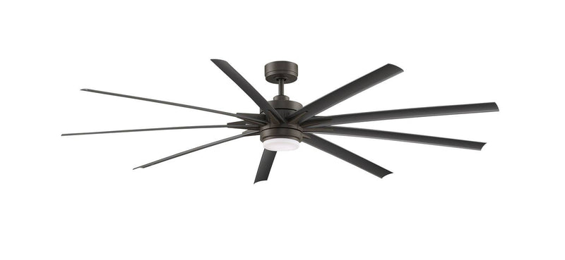 Delf 84" Ceiling Fan with LED Light Kit - Weathered Wood/Matte Greige