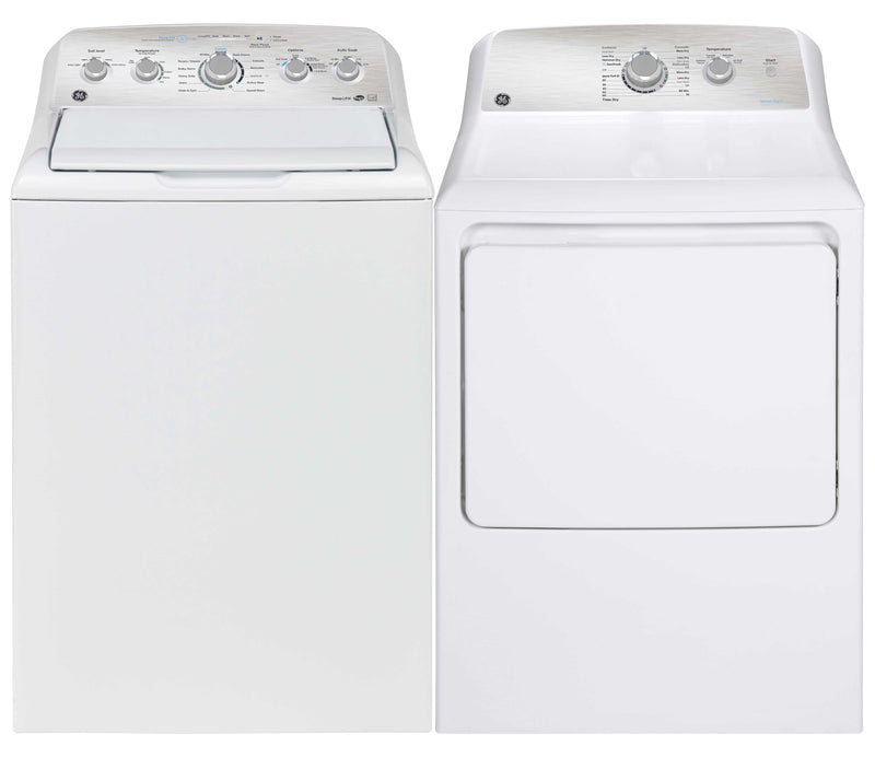 GE White Top-Load Washer (4.9 cu. ft) & Electric Dryer (7.1 cu. ft.) - GTW490BMRWS/GTD40EBMRWS