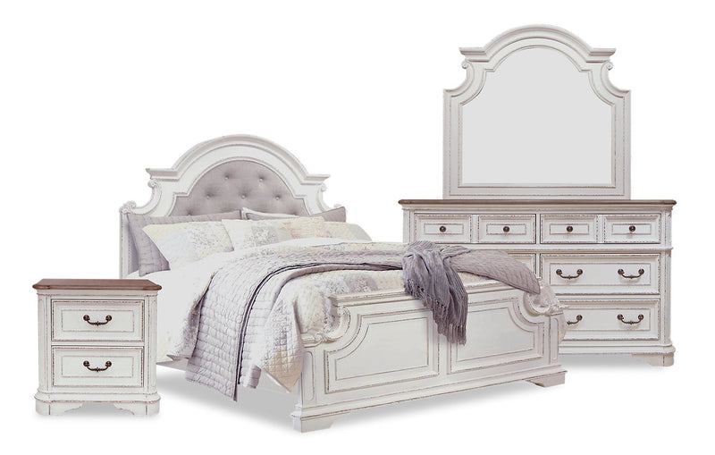 Aurelia 6-Piece King Bedroom Set -Antique White