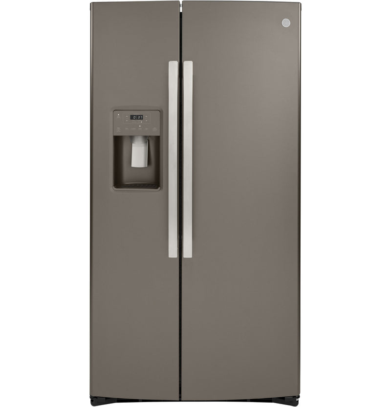 GE 25.2 Cu. Ft. Side-by-Side Refrigerator - GSS25IMNES - Refrigerator in Fingerprint Resistant Slate