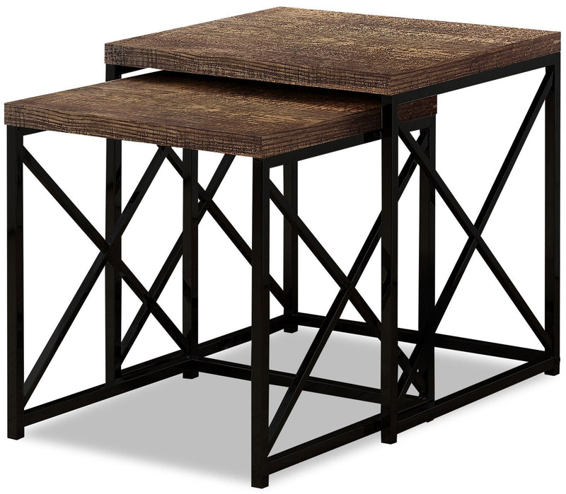 Lucena Reclaimed Wood-Look Nesting Tables - Brown