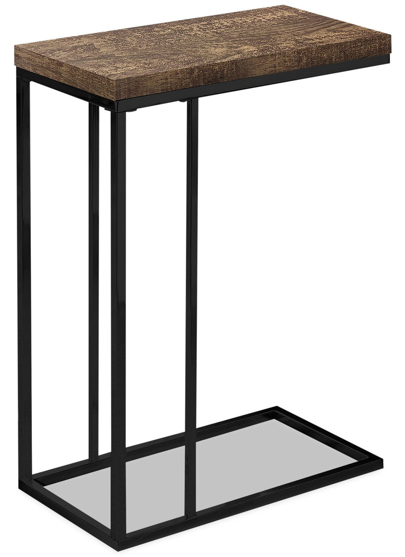 Lucena Reclaimed Wood-Look Chairside Table - Brown