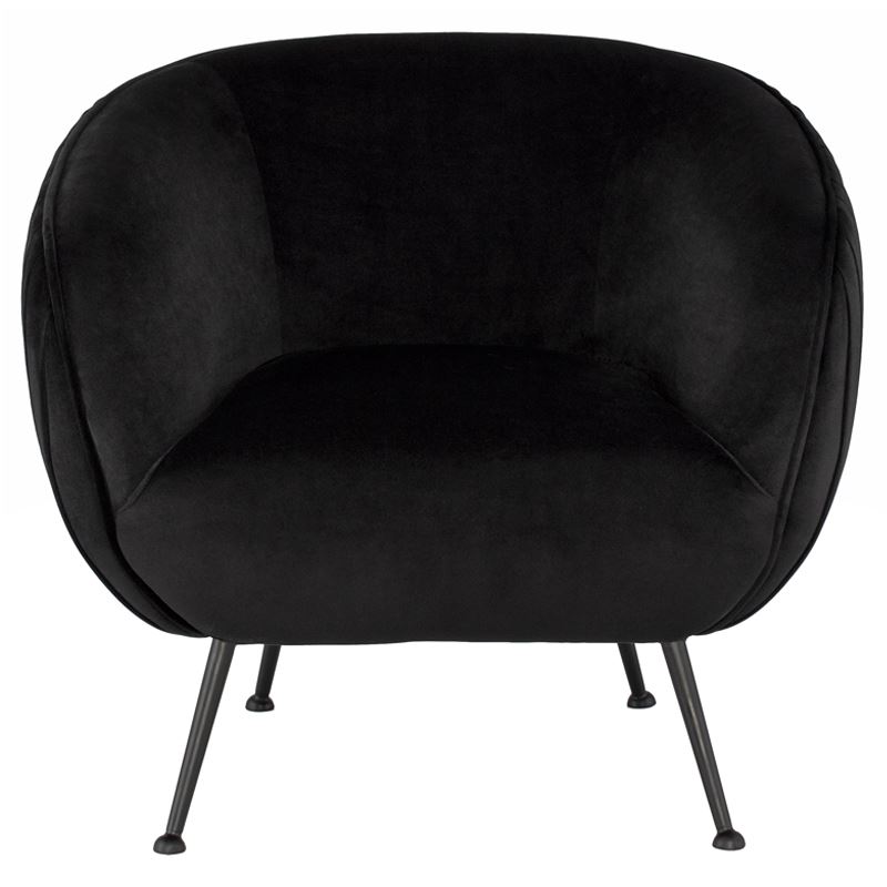 Rupt Velvet Accent Chair - Black/Black
