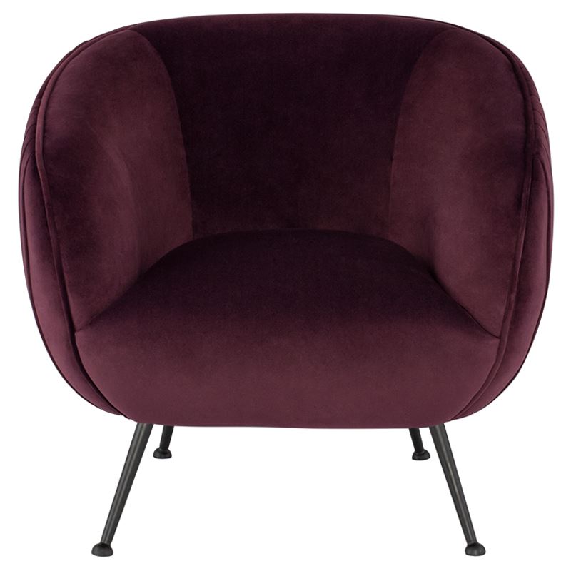 Rupt Velvet Accent Chair - Mulberry/Black
