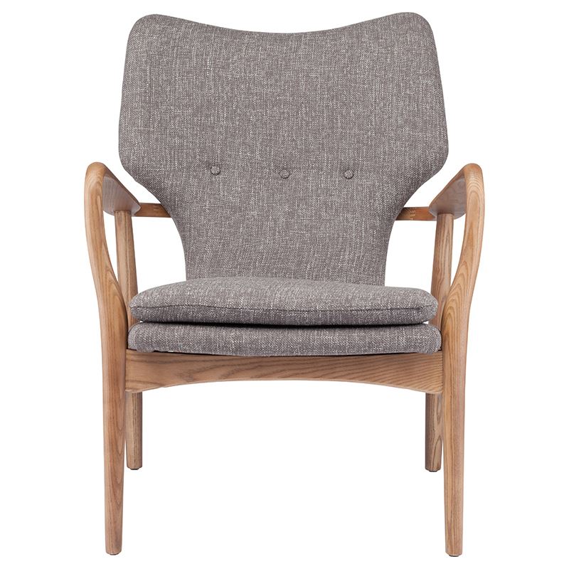 Patrik Ash Wood Accent Arm Chair - Medium Grey
