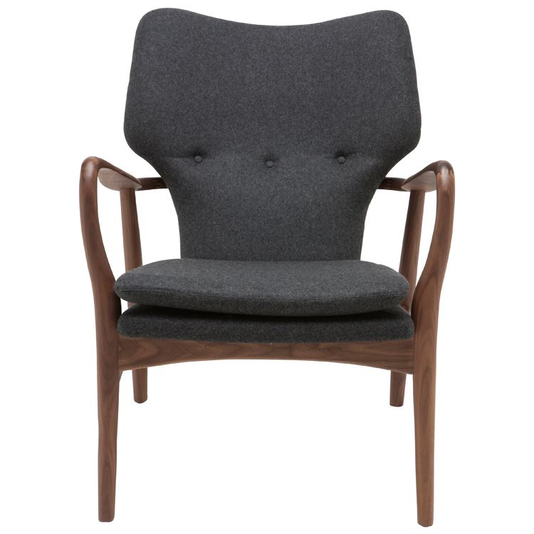 Patrik Ash Wood Accent Arm Chair - Dark Grey