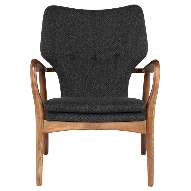 Patrik Ash Wood Accent Arm Chair - Charcoal