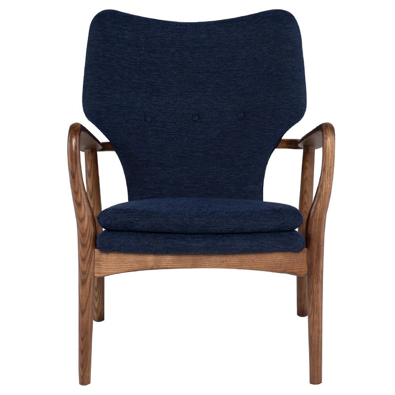 Patrik Ash Wood Accent Arm Chair - True Blue