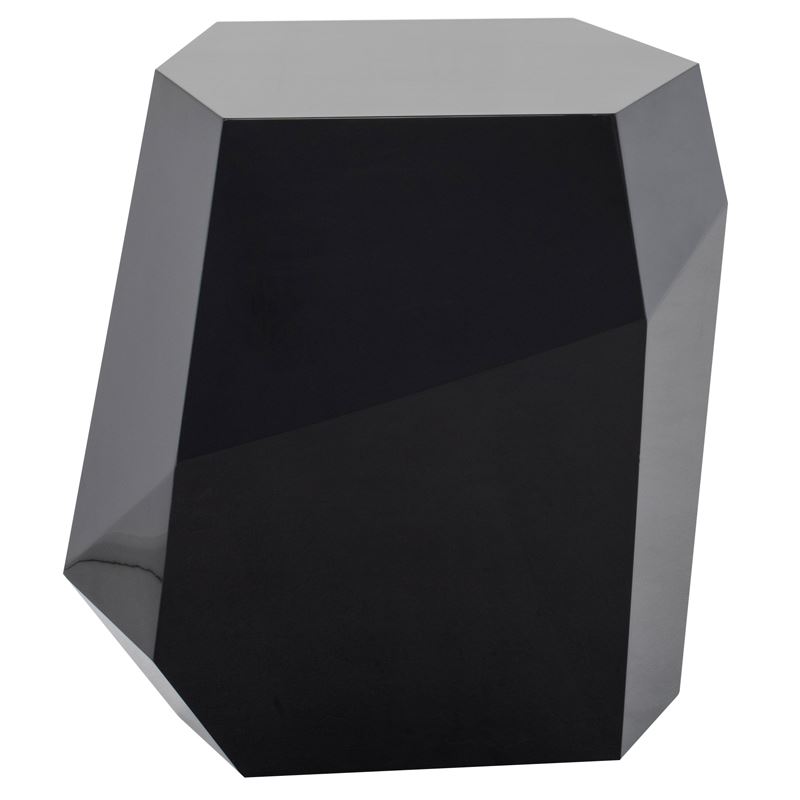 Benaize Lacquered Geometric End Table - Black