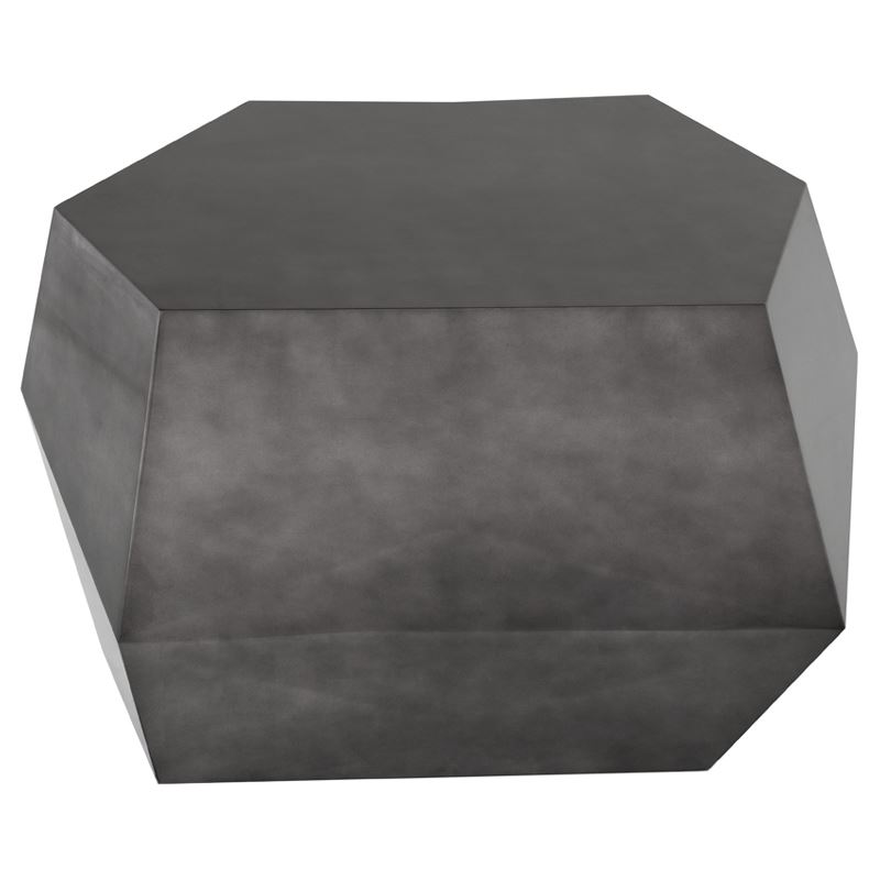 Benaize Lacquered Geometric Coffee Table - Pewter