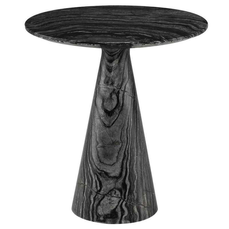 Claudio Marble End Table - Black Wood Vein